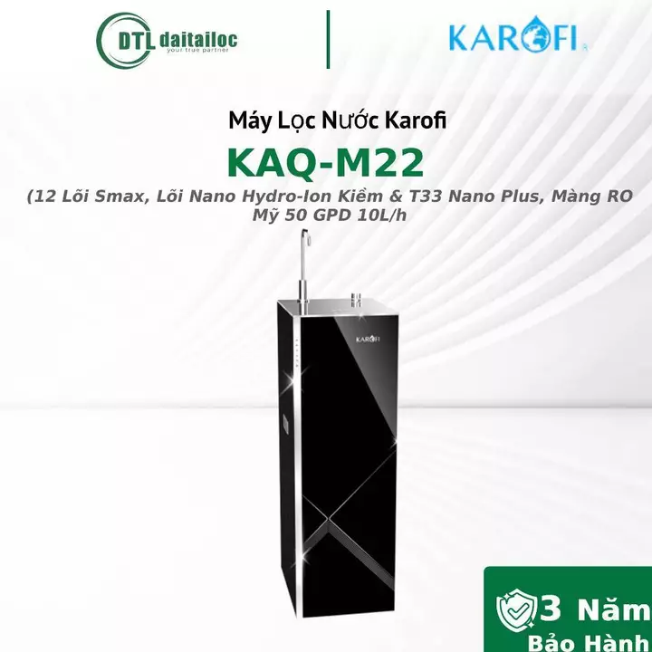 Máy Lọc Nước Karofi KAQ-M22 12 Lõi Smax, Lõi Nano Hydro-Ion Kiềm & T33 Nano Plus / Chính Hãng / Bảo Hành 36 Tháng