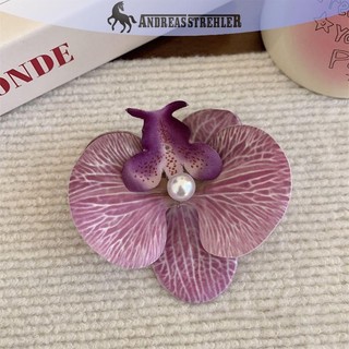 Onetimingfine Ngọt Phalaenopsis Hoa Kẹp Tóc Thời Trang Bohemia Sáng Tạo Thiết Kế Vải Hoa Ngọc Trai Nữ Mũ Đội Đầu VN