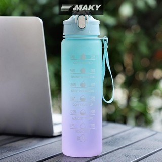 Newwellknownepic 900ML Chai Nước Động Lực Thể Thao Có Dấu Thời Gian Cốc Chống Rò Rỉ Thể Dục BPA Free Di Động Drinkware Cho Ngoài Trời VN