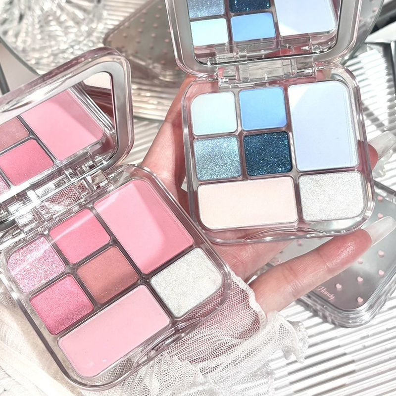 [HỎA TỐC] Bảng phấn mắt GOGO TALES GT812 7 ô nắp bạc tráng gương trái tim Handy Girlish Palette 12g