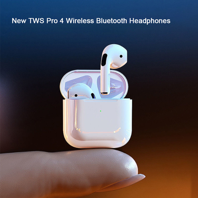 Tai nghe không dây Pro 4 Tai nghe Bluetooth 5.3 Tai nghe Hifi Music Earburd có nút tai usb Headphoens không dây thể thao