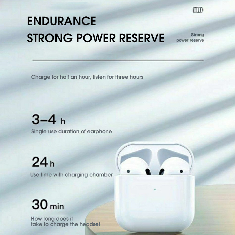 Tai nghe không dây Pro 4 Tai nghe Bluetooth 5.3 Tai nghe Hifi Music Earburd có nút tai usb Headphoens không dây thể thao