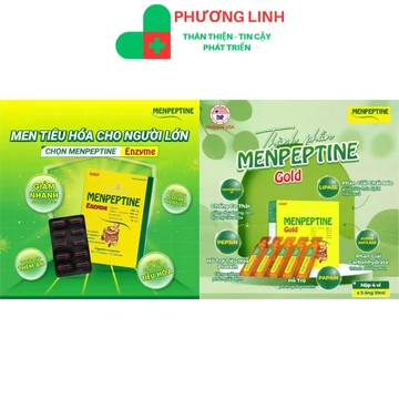 Men tiêu hóa MENPEPTINE GOLD Giúp bổ sung enzyme tiêu hóa cho cơ thể, tăng Cường tiêu hóa, cải thiện đầy bụng, khó tiêu