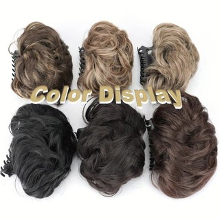 NCE Hair Bun Claw Clip - Kẹp tóc tạo hình búi tóc với phần mở rộng tóc gợn sóng, phù hợp sử dụng cho cả tóc thật và tóc giả
