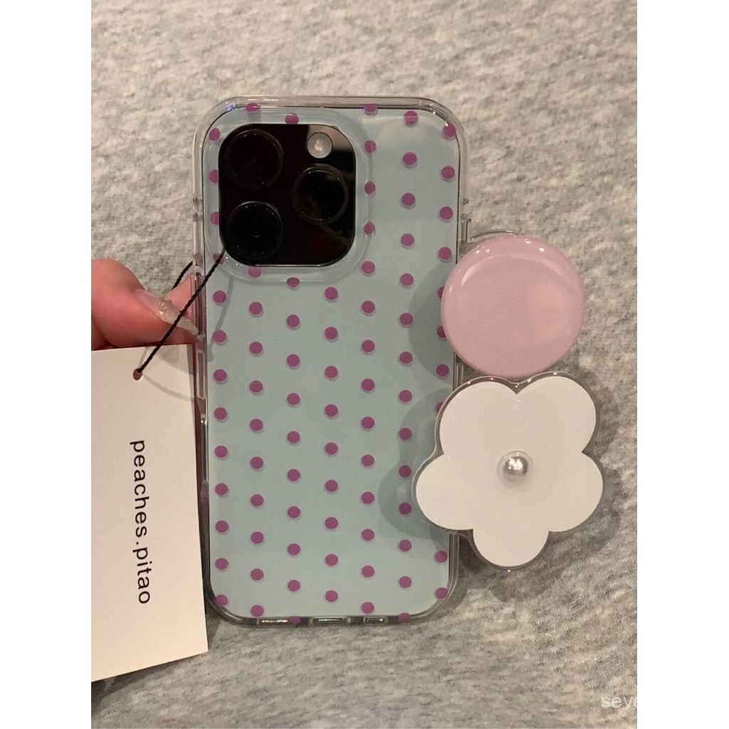 Ốp Điện Thoại Thích Hợp Cho iPhone 7 8 X XS XR XSMAX 11 12 13 14 15 16 17 Pro max Plus Air Blue Bottom Purple Polka Dot Vỏ Bảo Vệ Chống Sốc Bao Gồm Tất Cả TJUB