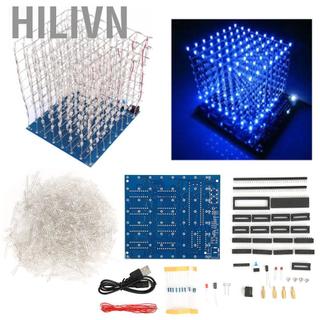 Hilivn Bộ đèn LED 3D bình phương Blue Red Cube DIY Hand Made Trang trí nhà cửa (Đỏ)