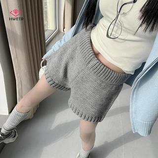 HWETR Thời Trang Co Giãn Dệt Kim Thu Đông Quần Short Nữ Mới