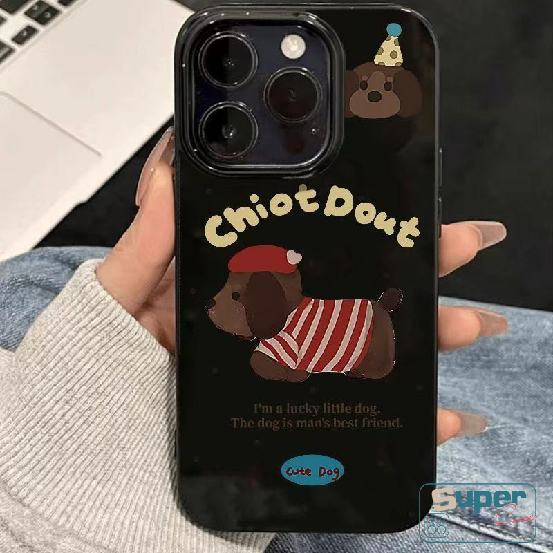 Ốp Lưng Tương Thích Cho IPhone 17 15 13 11 16 14 12 Pro Max Air 17 13 12 16 15 14 Pro 6s 7 8 16 15 14 6 Plus XR X XS Max SE 2020 Bạn Bè Hoạt Hình Dễ Thương Con Chó Con Bảng Chữ Cái Bìa mềm Doodle