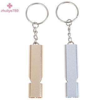 < zhuliye789 > Còi sinh tồn khẩn cấp bằng nhôm hợp kim Công cụ đi bộ đường dài cắm trại ngoài trời W / Móc khóa