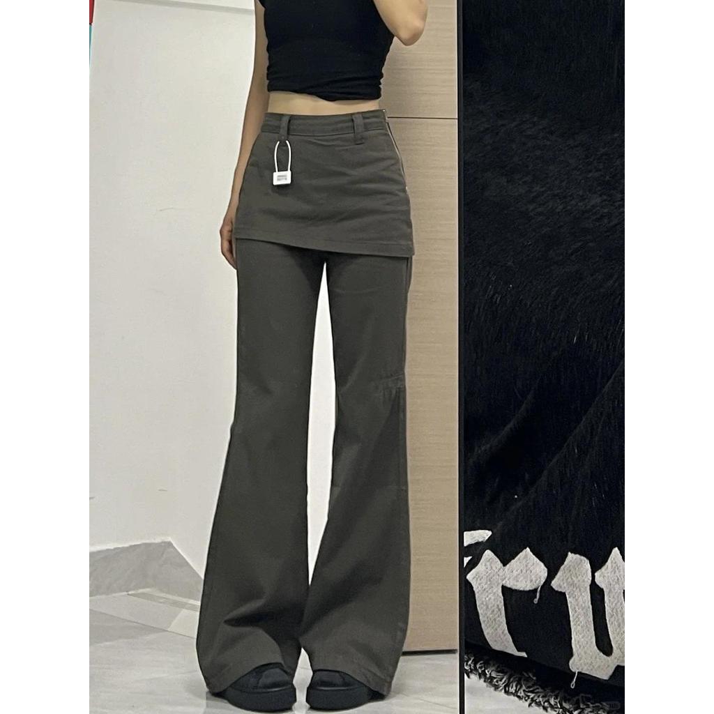 Quần Jean Chân Rộng Hai Mảnh Plus Size Style Y2K, Thời Trang Dạo Phố