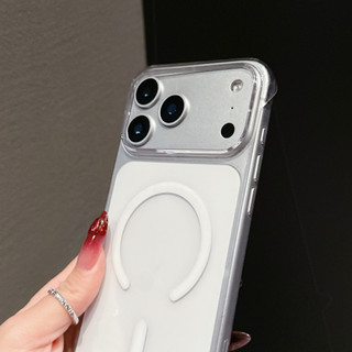 [JLK] Ốp từ tính trong suốt không khung cho iPhone 17Air 17Pro 17 Pro Max Vỏ cứng điện thoại không viền trong suốt