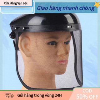 【vạn】Mũ Lưới Bảo Hộ Cắt Cỏ – Tấm Chắn Lưới Thép Toàn Mặt Dành Cho Thợ Cơ Khí, Làm Vườn
