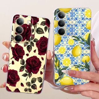 Dành Cho Realme C75 Ốp Lưng RMX3941 Vỏ Silicon Trong Suốt Hoa Thời Trang Mới Vỏ TPU Mềm Cho Realme C75x C 75 Vỏ Điện Thoại