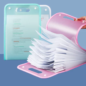 A4 Di Động Dọc Thư Mục Kiểm Tra Túi Bảo Quản Giấy Kiểm Tra Kẹp Giấy Bảo Quản Phân Loại Túi Organ Dung Tích Lớn 13 Lưới GB3A