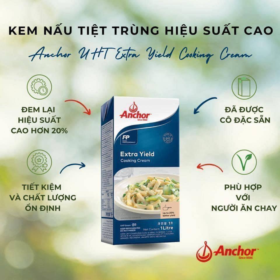 Kem nấu Cooking Cream Hiệu Anchor hộp 1L, Đơn Giản Tiện Lợi Cho Món Ăn Thêm Thơm Ngon