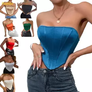 Pealike Thời Trang Crop Flattering Và Hợp Thời Trang Xương Cá Corset Mùa Hè Slim Bustier