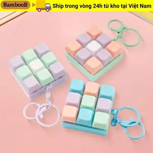 Bàn phím đồ chơi Fidget BAMBOOB, Thiết kế chín phím Nút bàn phím Móc khóa Đồ chơi, Màu sắc ngẫu nhiên di động Tự do lắp ráp Móc khóa Phong cách Đồ chơi giảm căng thẳng Đồng hành du lịch