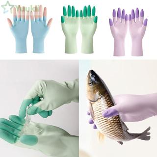 Găng tay rửa chén YUUKII Cuffs, Găng tay cao su dày mở rộng, Găng tay làm sạch nhà bếp bền chống thấm nước