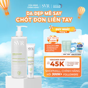 Combo tẩy trang, dưỡng ẩm SVR Sebiaclear EAU Micellaire 400ML và Kem dưỡng Active Gel 40ML (CBG26)