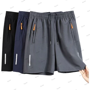 Quần short thể thao nam PYCOU, Quần short chạy bộ khô nhanh bằng lụa băng, Nhẹ thoáng khí dáng rộng vừa vặn Quần short thể thao eo co giãn chạy bộ