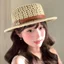 Tiền Cũ Rỗng Dệt Kim Flat Top Mũ Nữ Mùa Hè Pháp Đi Biển Mũ Chống Nắng Mũ Rơm