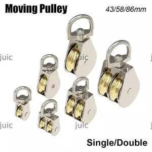 Ròng rọc di chuyển JUIC 1 chiếc, Ròng rọc sứ hợp kim kẽm 43 / 58 / 86mm, Bánh xe đơn / đôi Kim loại Mini Giải quyết nâng