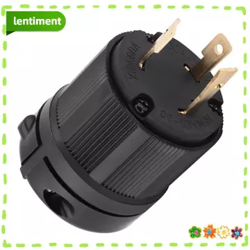 RENTIMENT Khóa xoắn phích cắm điện, phích cắm L5-30P màu đen, Bộ chuyển đổi phích cắm 3 cực AC 125V 30A Đầu nối Ứng dụng công nghiệp