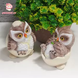 PWSEND 2 Cái Tượng Cú, Hoạt Hình Thực Tế Cú Tượng Nhỏ, Hàng Thủ Công Nhựa Tinh Tế Trang Trí Nhà Cú Trang Trí