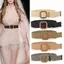 JULYHOT Mùa Hè Nữ Co Giãn Dệt Thắt Lưng Vuông Bule Vintage Boho Rơm Thắt Lưng Đầm Massivedeals