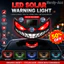 1PC SOLAR POWERED LED DEMON EYE CẢNH BÁO XE ĐÈN Đèn nhấp nháy tự động không dây cho cửa sổ tam giác phía sau Trang trí an toàn tự động