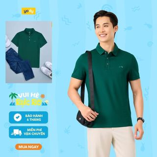 Áo thun polo nam cổ bẻ YODY vải mắt chim tay ngắn thoáng mát chuẩn form APM7459