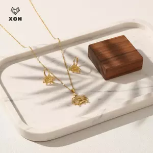 1 Bộ Vintage Crown Lion Sun Pattern Mặt Dây Chuyền Bông Tai Nelace Dành Cho Nam Nữ Thép Không Gỉ Màu Vàng Phù Hợp Với Phụ Kiện Quà Tặng [Mina]