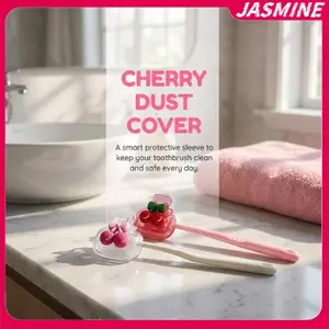 Hộp bảo vệ đầu bàn chải đánh răng JASMINE Thiết kế nơ anh đào dễ thương Phòng tắm và lưu trữ du lịch cho trẻ em Vệ sinh JASMINE