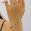 AqToCna Vàng Lớn Pha Lê Vòng Tay Nữ Tay Có Thể Điều Chỉnh Ba Dây Chuyền Trang Sức Cổ Tay Thời Trang Cho Kỳ Nghỉ Câu Lạc Bộ Sự Kiện AqToCna