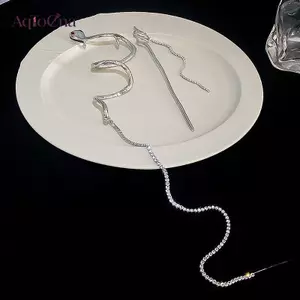 AqToCna Vintage Thời Trang Kim Cương Hình Rắn Viền Kẹp Tóc Đĩa Hairsti Tóc Choptis Dành Cho Nữ Punk Trang Sức Phụ Kiện Quà Tặng AqToCna