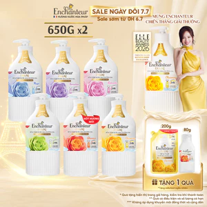 Bộ 2 Sữa tắm hương nước hoa Pháp Enchanteur Deluxe 650g - Mềm mịn như lụa Lưu hương 24H