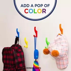 DONOVANQQ 7 Móc treo quần áo, Móc treo tường đầy màu sắc chịu lực mạnh mẽ chống thấm nước, Lắp đặt vít sáng tạo Móc treo tường chống ẩm Trang trí nội thất