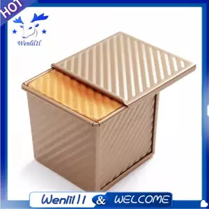 Chảo Loaf Mini Có Nắp Hộp Bánh Mì Nướng Bánh Mì Mini Chảo 0.55Lb (250G) Dung Tích Bột Hộp Bánh Mì Nướng Vuông Chống Dính Cho Lò Nướng