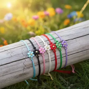 HFSHY Hoa Đính Hạt Vòng Tay Có Thể Điều Chỉnh Dây Chống Thấm Nước Boho Bãi Biển Trang Sức Cho Bé Gái Nữ Kỳ Nghỉ Mùa Hè Du Lịch VN