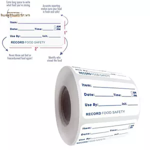 TRTR 500 Cái / cuộn Bếp Stier Tủ Lạnh Tủ Đông Bảo Quản Thực Phẩm Ngày Nội Dung Nhãn VN