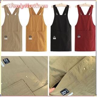 Tạp dề WOOLYNOOK, Smock nhà bếp chống bẩn không tay, Dây đeo chéo phong cách, không thấm nước, cho bồi bàn/phục vụ