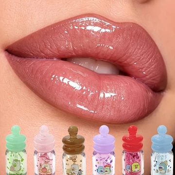 Dầu môi nhuộm màu Watery Glossy - Trong suốt Thích hợp cho các loại da, Son bóng dưỡng ẩm có màu khỏa thân, Son lót môi hiệu ứng gương không dính & Son môi dạng lớp