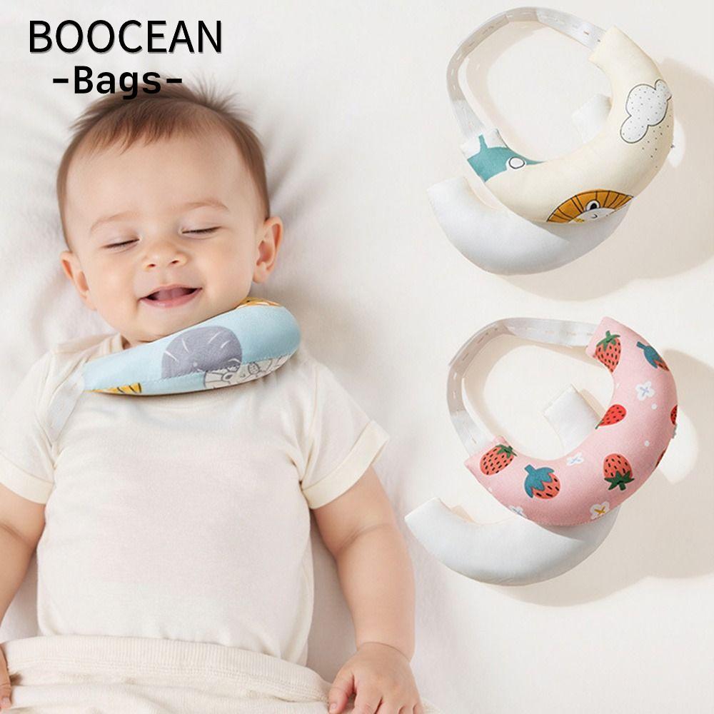 Gối hỗ trợ cổ cho bé BOOCEAN, Đệm định vị đầu cho trẻ sơ sinh có thể điều chỉnh bằng vải Cotton, Thiết kế cong có thể giặt được, Dây kéo ẩn Gối ngủ cho bé ngủ cho bé