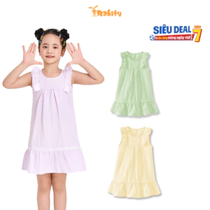 Đầm thô tay ngắn cánh tiên, sát nách đính nơ bé gái Rabity 92456