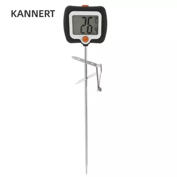 Nhiệt kế kẹo KANNERT, có kẹp nồi Nhiệt kế thực phẩm điện tử kỹ thuật số, Màn hình LCD bằng thép không gỉ có thể tái sử dụng Dụng cụ làm bánh Nhiệt kế nhà bếp Nấu nướng