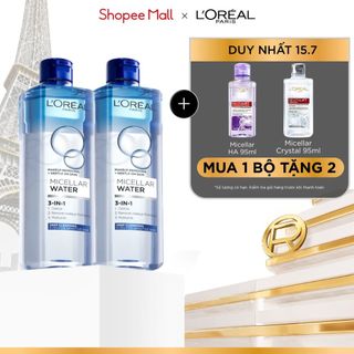 PB- Bộ 2 nước tẩy trang đa năng 3in1 làm sạch sâu L'Oreal Paris 400ml x 2