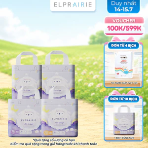 Combo 4 Tã/Bỉm Quần ELPRAIRIE Air Wing Cao Cấp Mềm Nhẹ, Thoáng Mát, Thấm Hút Siêu Vượt Trội Đủ Size Cho Bé Từ 9-25kg