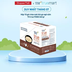 Hộp 10 gói Cháo tươi thịt gà ngô nấm TH true Food 240 g (240 g x10 gói)