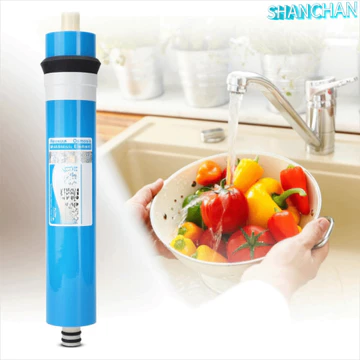 Bộ lọc màng thẩm thấu ngược SHANC, Bộ lọc hệ thống nước RO màng RO 75GPD, Bộ lọc nước thay thế TFC màu xanh công suất cao cho TFC-1812-75G Máy lọc nước gia đình