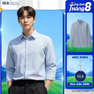 [BÁN CHẠY] Áo Sơ Mi Nam Dài Tay HLA –Thiết Kế Phối Sọc Nổi Bật, Vải Mềm Mịn Thoáng Khí & Trẻ Trung